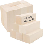 JOIKIT 15 Pack 6 x 2 x 2 Inches Basswood Carving Blocks, Kiln Dried Whittling by JOIKIT
