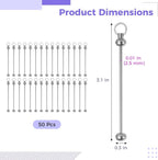 50 PCS Blank Beaded Keychain Bars, Metal Beading Sticks - Image 4