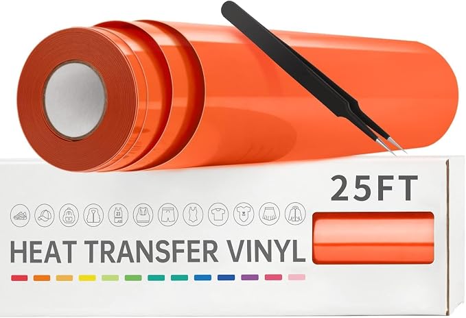 VinylRus Heat Transfer Vinyl-12” x 25FT Iron on Vinyl Roll by VinylRus