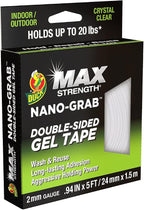 Duck MAX Strength Nano-Grab Double-Sided Gel Tape, 0.94" x 5 ft by DuckBrand