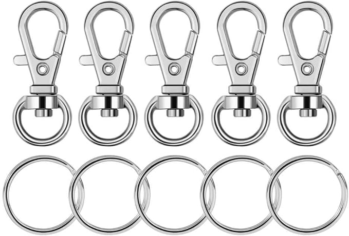 Paxcoo 100 Pcs Metal Swivel Lanyard Snap Hook by PAXCOO
