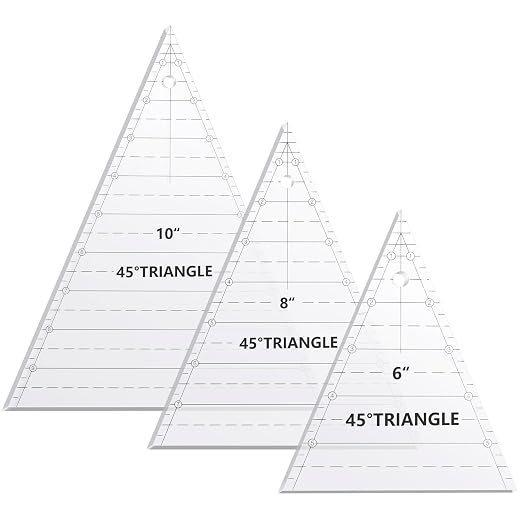 Kigley 3 Pcs 45 Degree Triangle Ruler by Kigley