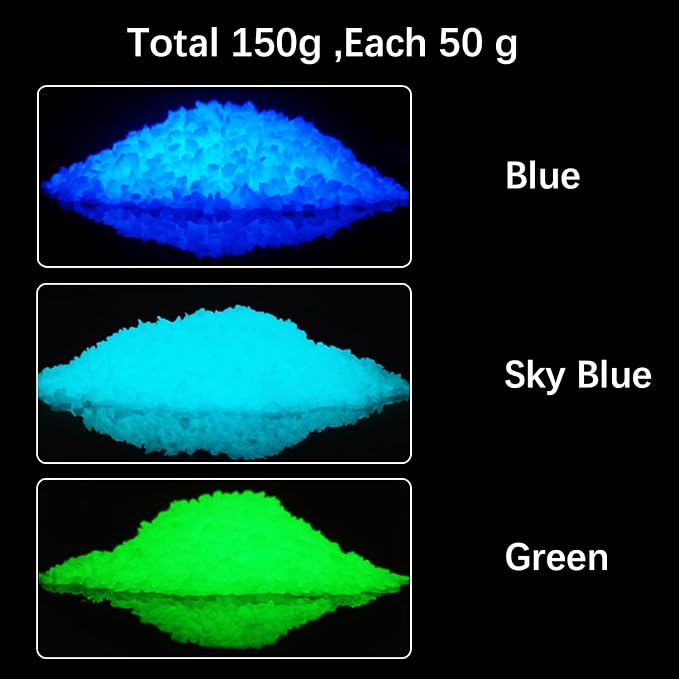 3 Box Glow in The Dark Crushed Glass Craft Glitter Fine - Image 4