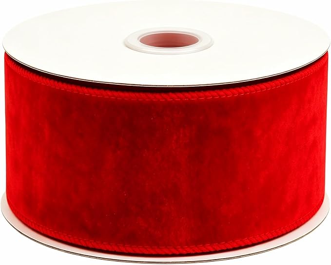 Songye Velvet Ribbon 10 Yards Christmas Velvet Wired Ribbons by Unknown