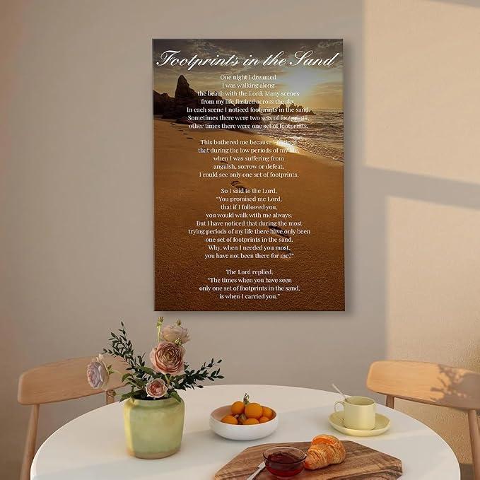 Footprints on The Beach Inspirational Poems Inspirational Quotes Poster Art - Image 5