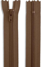 Nylon Coil Zipper 24 Inch Non-Separating Closed End – Light Brown – Replacement - Image 3