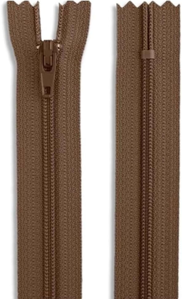 Nylon Coil Zipper 24 Inch Non-Separating Closed End – Light Brown – Replacement - Image 3