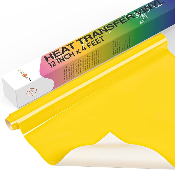 HTVRONT Heat Transfer Vinyl Roll -12" x 4FT Yellow HTV Vinyl by HTVRONT