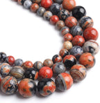 60pcs Round Loose Red Fire Agate Beads by Yochus
