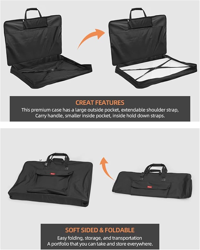Nicpro Art Portfolio Bag 36 x 48 Inches Waterproof Nylon Artist Carrying Bag - Image 3