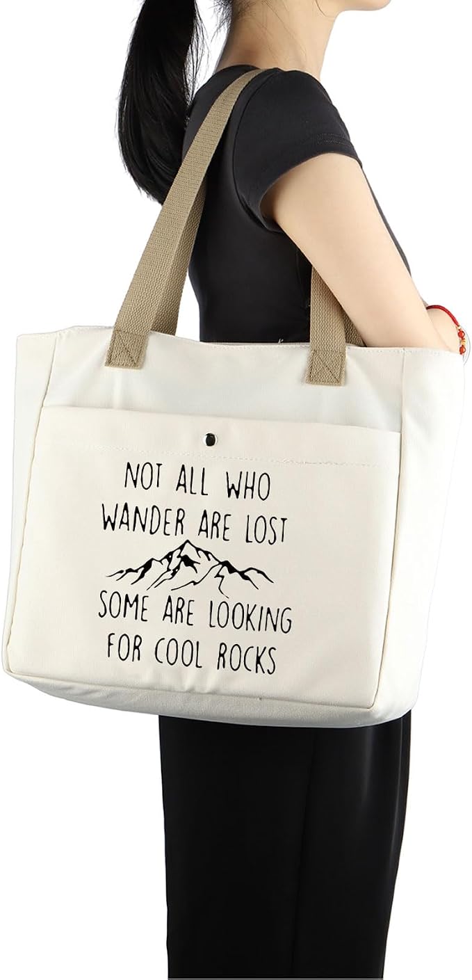 MBMSO Geologist Tote Bag Rock Collector Gift Not All Who Wander are Lost Some - Image 2