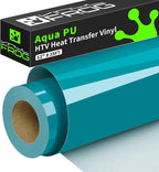 VINYL FROG Aqua Heat Transfer Vinyl Rolls 12" x25ft Teal Iron on Vinyl | Aqua by VINYLFROG