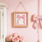INFUNLY Pink Bow Punch Needle Embroidery Kit 9.4" DIY Punch Embroidery Kit - Image 6