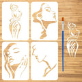 FINGERINSPIRE 4 Pcs Minimalist Figures Painting Stencil by FINGERINSPIRE