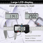 Caliper Measuring Tool, Qfun Vernier Digital Caliper Stainless Steel 6 - Image 6