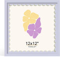 12x12 Picture Frame with Wavy Mat, Wooden Real Glass 12 x 12 Photo Frame by THKRLOF