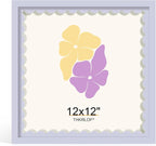 12x12 Picture Frame with Wavy Mat, Wooden Real Glass 12 x 12 Photo Frame by THKRLOF