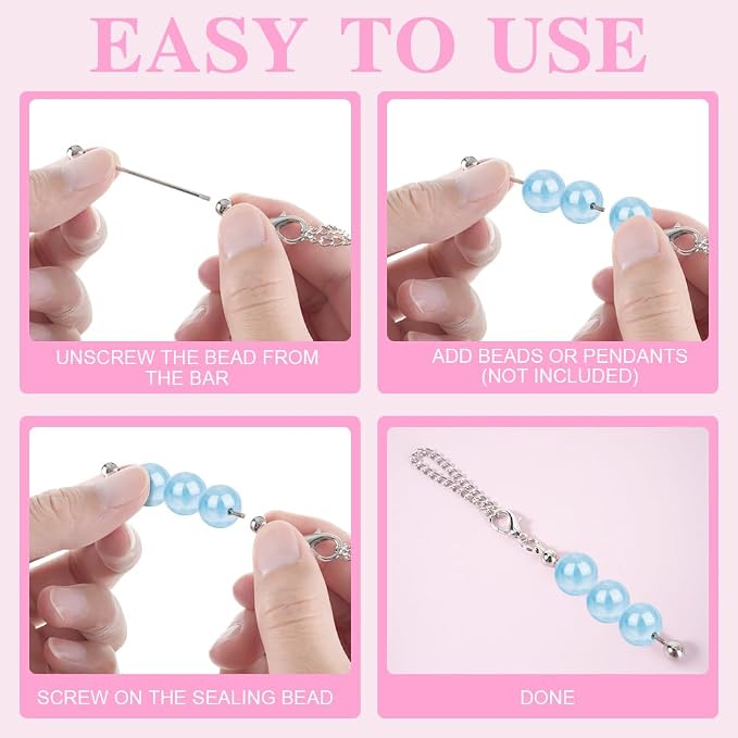 30 PCS Beadable Keychain Bars Bulk, Metal Blank Keychain Bars - Image 7
