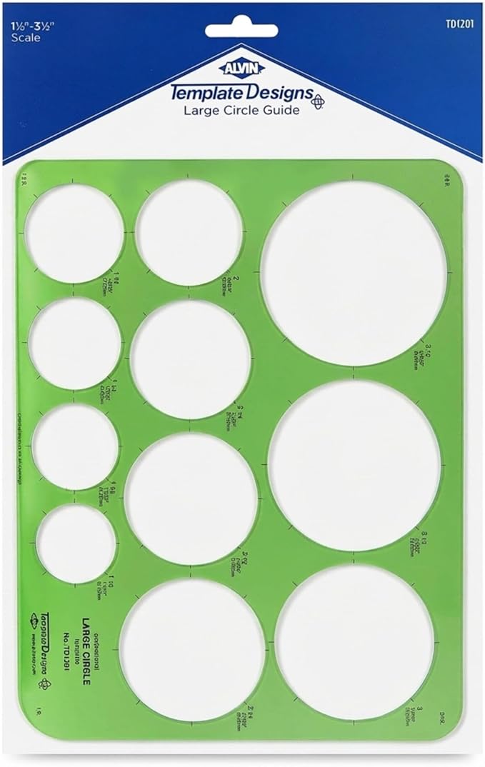 ALVIN, Large Circles Guide Template, Drawing and Drafting Tool - Image 2