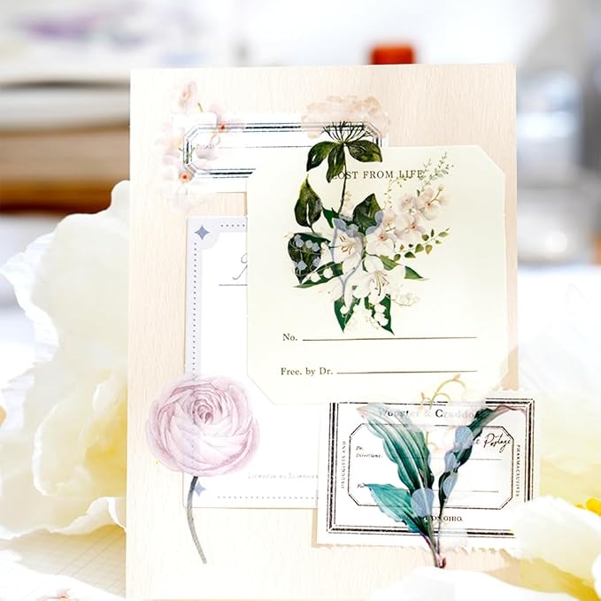 100 Pcs Lavender Purple Flower Stickers - Image 6