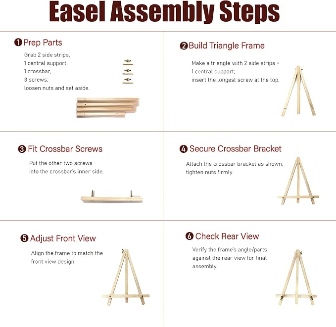 12 Pack 9 Inch Wood Easels, Table Top Easels - Image 7