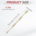 HARFINGTON 11pcs Wax Carving Tool 4.75" Double-Headed Stainless Steel Sculpture - Image 2