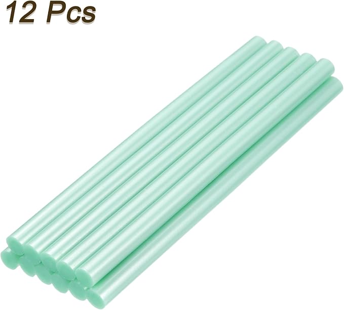 uxcell Mini Hot Glue Sticks for Glue Gun 11mm x 200mm Light Grass Green 12pcs - Image 3
