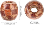 200pcs Mixed Painted Barrel Wood Spacer Beads, BetterJonny 17x16mm Round - Image 7