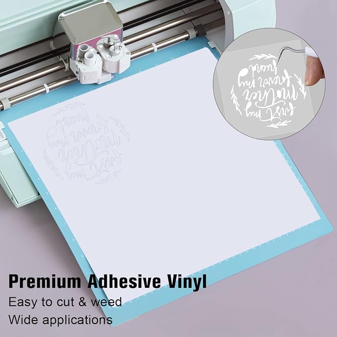 YRYM HT White Permanent Vinyl Roll – 12”x50FT Matte White Permanent Adhesive - Image 3