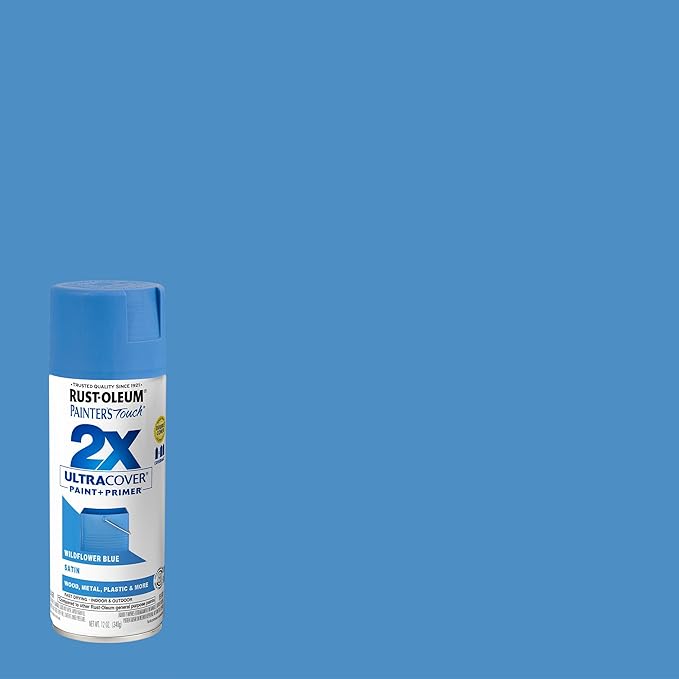 Rust-Oleum Painter's Touch 2X Spray Paint, Satin Wildflower Blue | Indoor and - Image 2