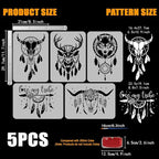 FINGERINSPIRE 5PCS Animals and Dreamcatcher Painting Stencil - Image 2