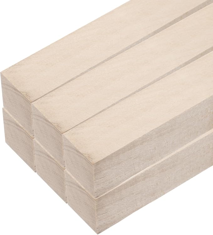MECCANIXITY 6pcs Wood Sticks, 1.2"x 1.2" x 12" Rectangle Wooden Cube Wood by MECCANIXITY