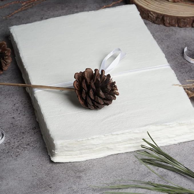LEATHER VILLAGE Handmade Rough Textured Watercolor Paper 12.5x16.5 in White | - Image 4