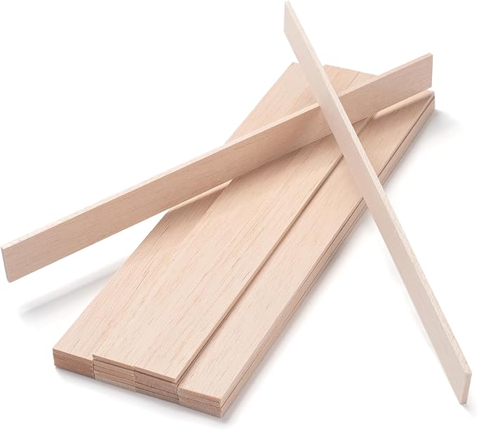 Balsa Wood Sticks, Balsa Wood Strips 1/8" × 1" × 12", Wooden Sticks by Coowayze