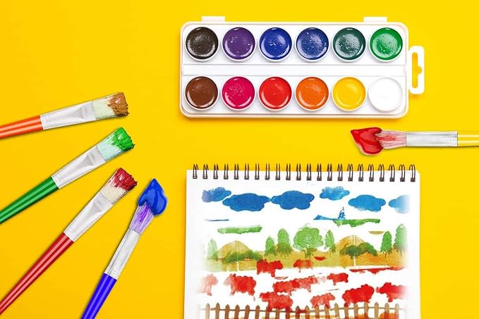 10Pcs Paint Brushes for Kids, Anezus Kids Paint Brushes Toddler Large Chubby - Image 6