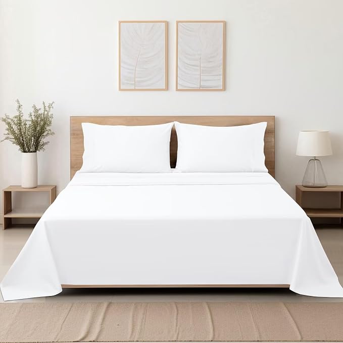 2-Pack Cotton Queen Flat Sheet Only, 600 Thread Count 100% Egyptian Cotton Top - Image 8