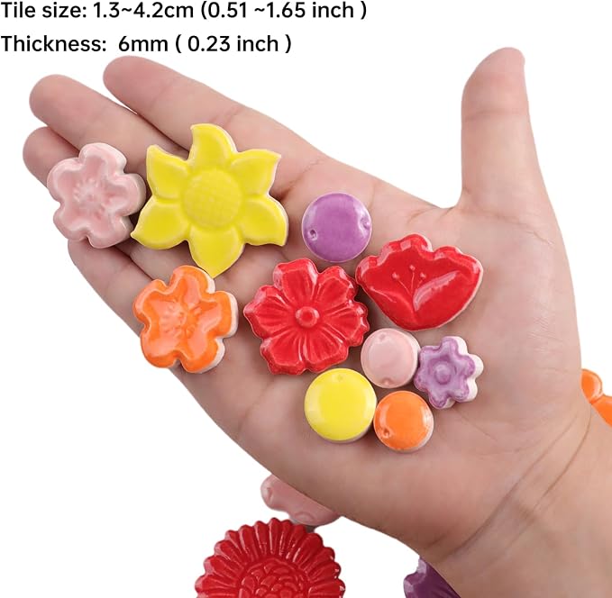 454g DIY Craft Ceramic Mosaic Tiles Flower Animal Mosaic Insect - Image 3