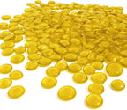 ARSUK Flat Glass Marbles Yellow – 1 lb Decorative Glass Pebbles, Smooth by ARSUK