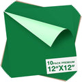 Dysania Green Heat Transfer Vinyl, 10 Pack 12 x 12in Green HTV Vinyl | Iron on by Dysania
