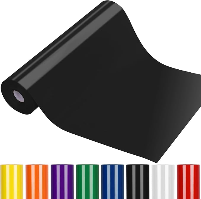 12" x 50 FT Black HTV Vinyl Roll Heat Transfer Iron On Vinyl by Oleitodh