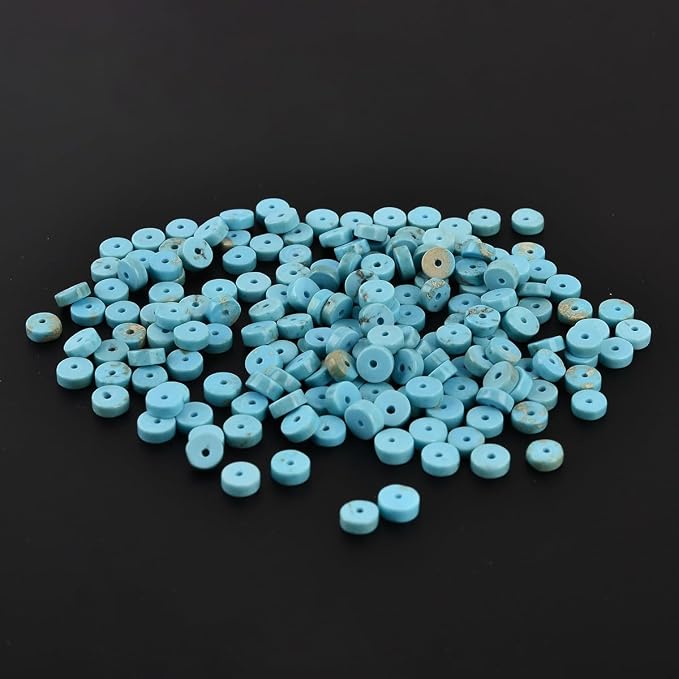 170pcs 5x2mm Natural Blue Turquoise Heishi Disc Rondelle Spacer Stone Semi - Image 6