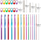 Vodiye 14 Sizes Crochet Hooks Set 2.0–10.0mm, Colorful Metal Crochet Needles - Image 5