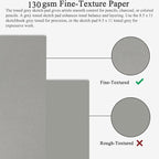 Fuxi Toned Gray Sketchbook 8.5x11, 60 Sheets Spiral Bound, Artist Sketch Pads - Image 3