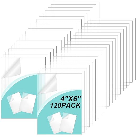 Queekay 120 Pack 4" x 6" Clear Acrylic Sheet Panel Plastic Cast Transparent by Queekay