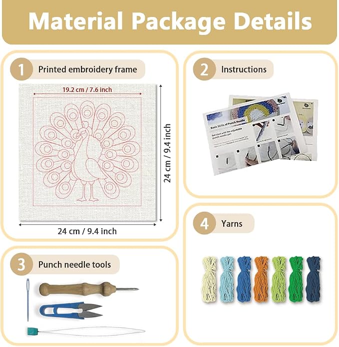 Doodlream Vibrant Peacock Needle Kit - Image 2