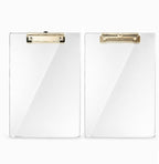 2 Pack Clear Acrylic Clipboard, 12.5 x 9 in | 2mm hard acrylic, not PP/PS; by Kauliopa