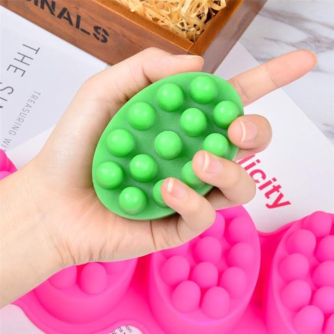 2 Pcs Massage Mold, SJ 4 Cavity Silicone Massage Bar Soap Mold, Food Grade - Image 7