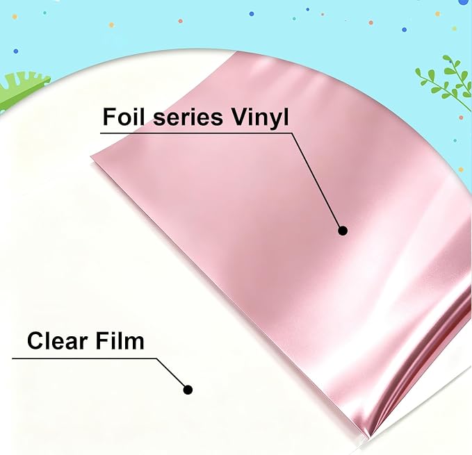 Sheet Metallic Foil Heat Transfer Viny Pink, 12Inch*6Ft lBundle Chrome HTV - Image 3