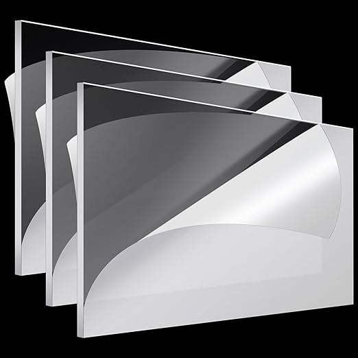Roowest 3 Pcs 24 x 48 Inch, 1/4 Inch Thick Clear Acrylic Sheets Transparent by Roowest