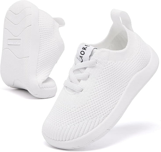 MORENDL Toddler Wide Toe Box Barefoot Shoes Baby First Walking Shoes Boys Girls Non-Slip Zero Drop Minimalist Sneakers